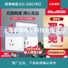 【618预售】施耐德原厂正品可赊账开关插座面板皓呈白五孔10只装